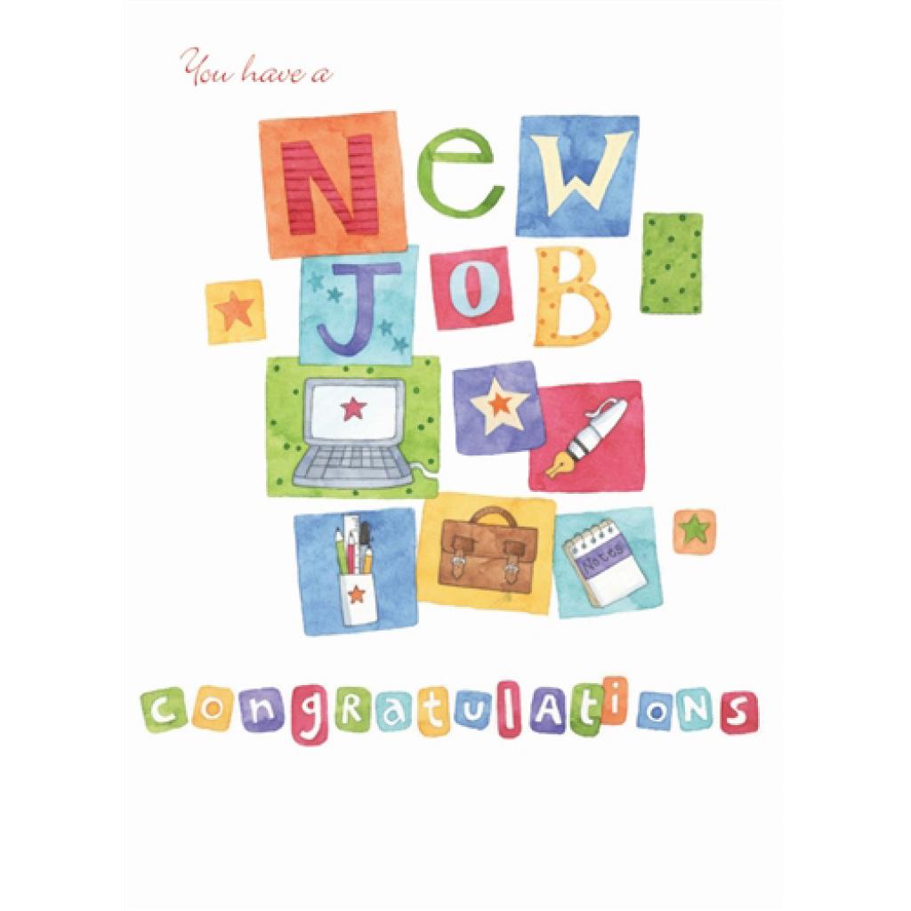 New Job Icons Congratulations Card
