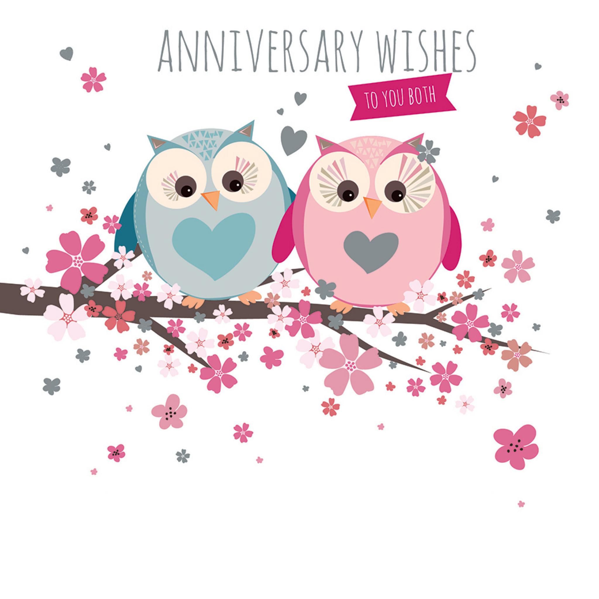 Anniversary Card Cute Owls To You Both 2052