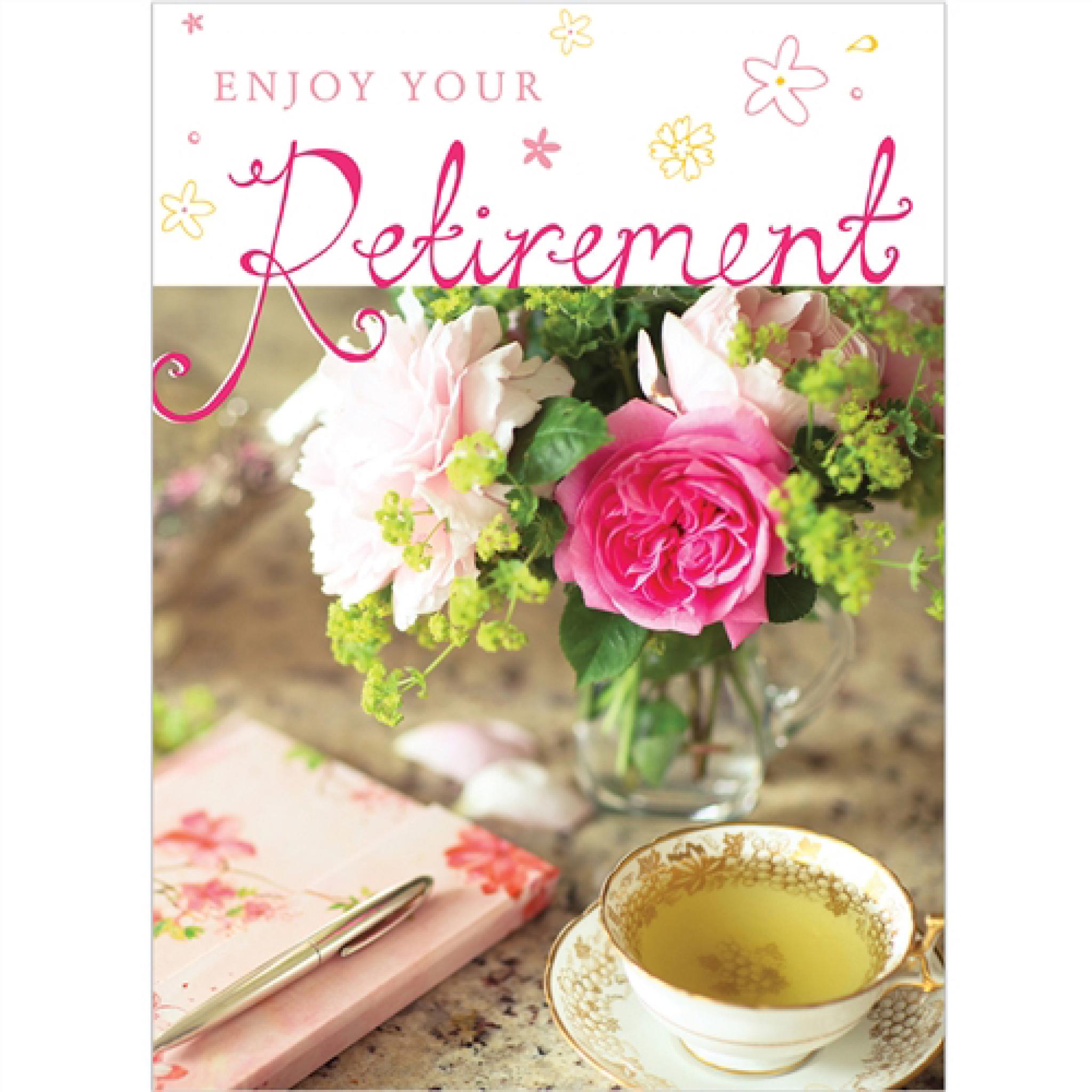 Retirement Card Tea & Flowers