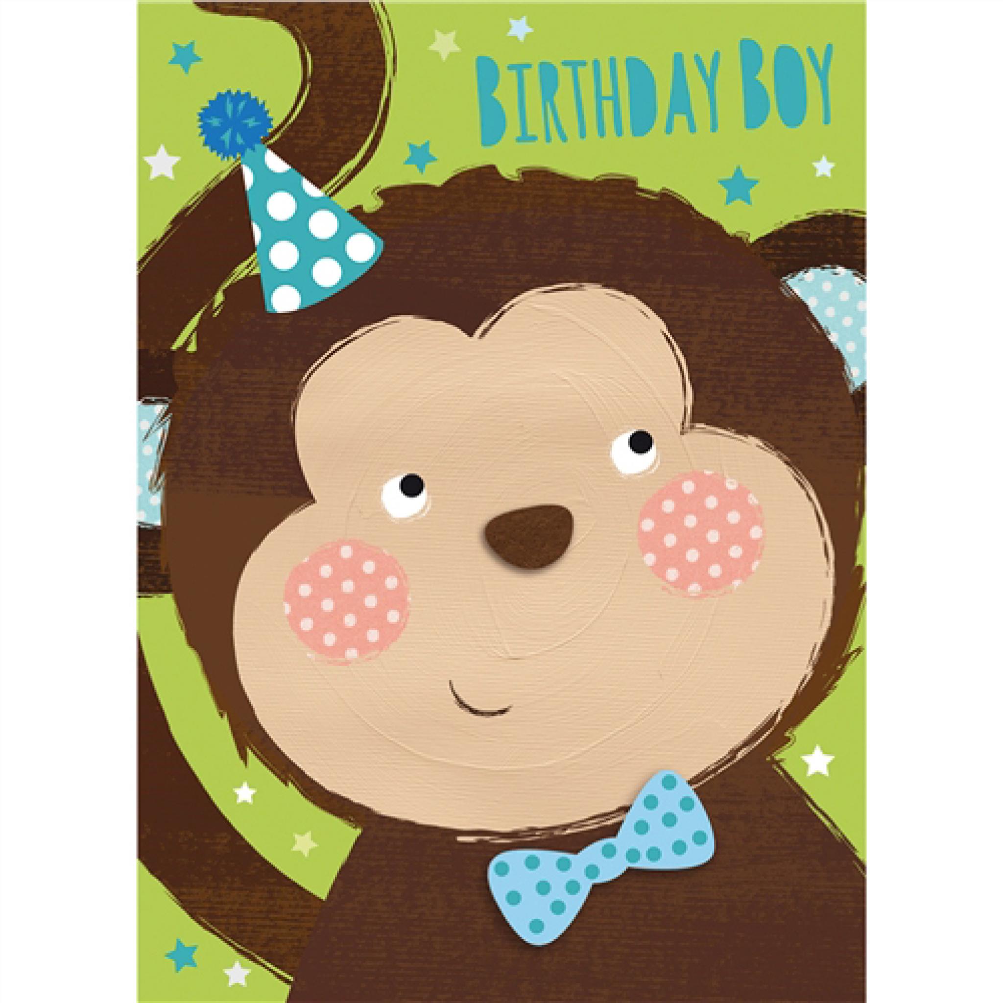 Hip Hip Hooray Card - Milo The Monkey