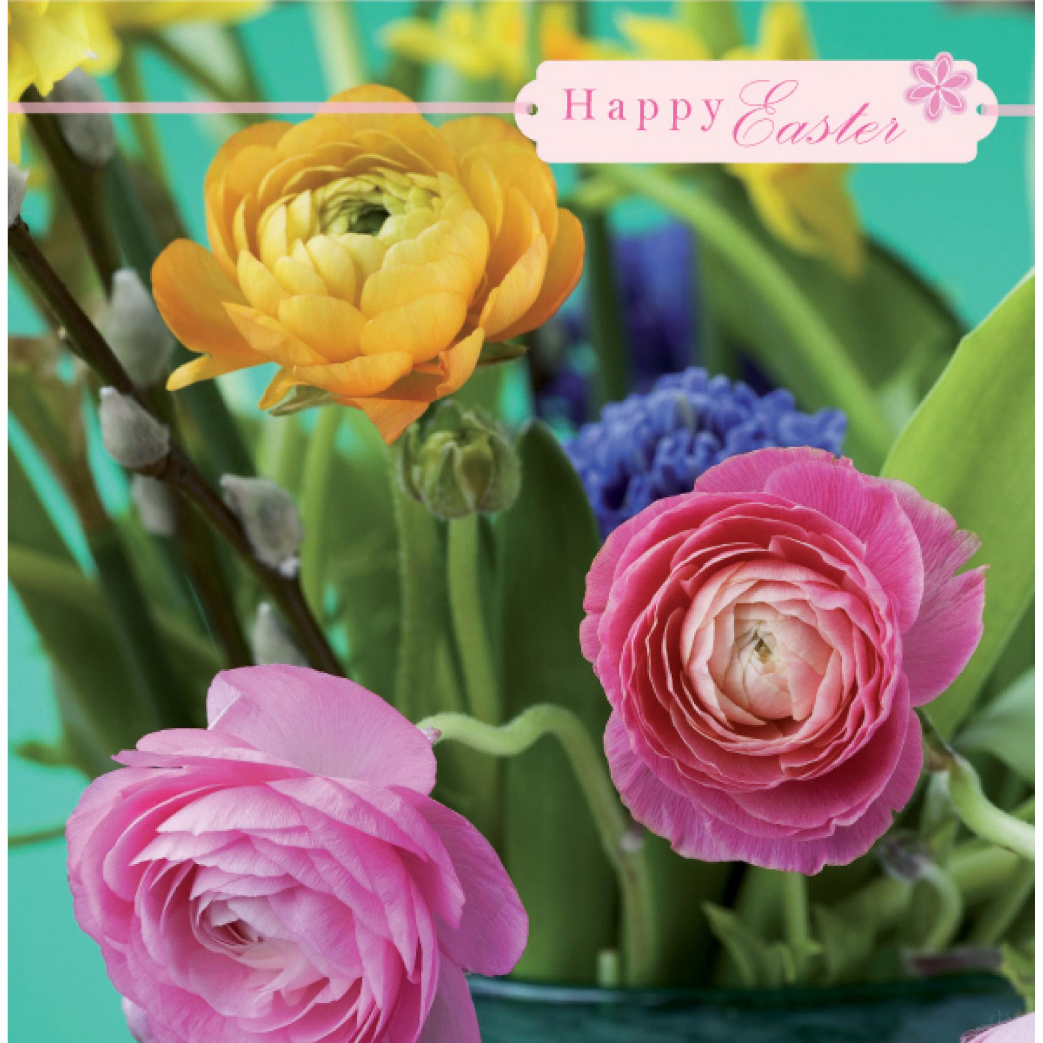 Floral Happy Easter Pack Of 5 Cards New