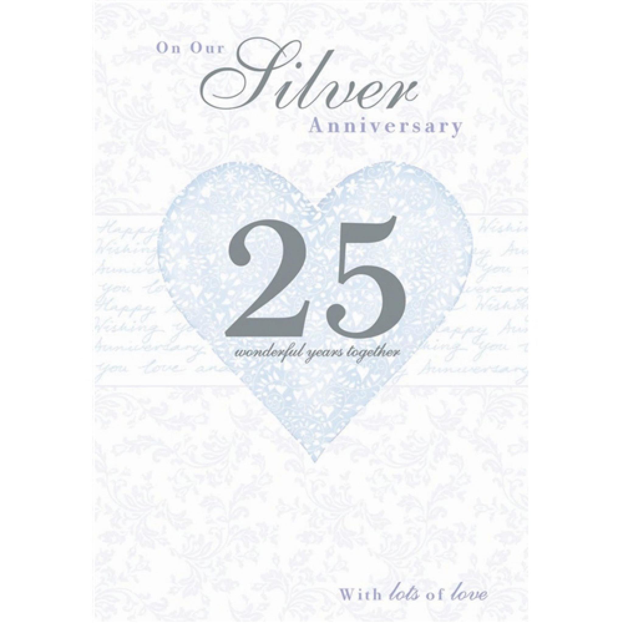 Anniversary Card - Silver Heart (Our Silver Anniversary)