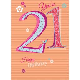 Special Birthdays Card - 21 Female