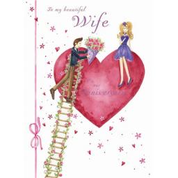Anniversary Card - Ladder To Your Heart (Wife)