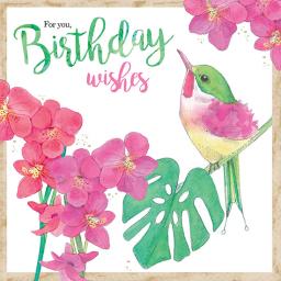 Summer Tropics Card - Tropical Pinks & Bird