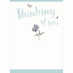 Thinking Of You Card - Flower and Butterflies