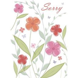 Sorry Card - Cut-out Flowers