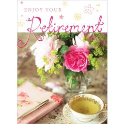 Retirement Card - Tea & Flowers