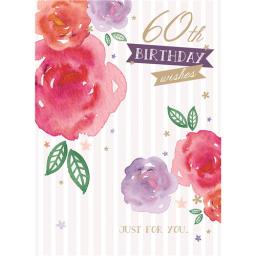 Age To Celebrate Card - 60 Roses