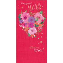 Christmas Card (Single) - Wife 'Floral Heart'