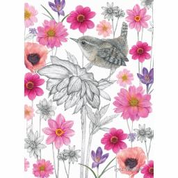 RSPB Card - In the Flowers - Wonderful Wren