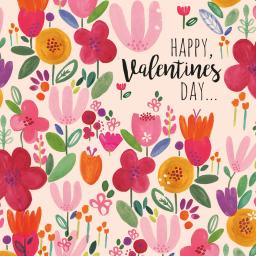 Valentines Day Card - Rosie Flowers (Open)