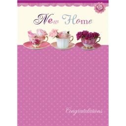 New Home Card - Roses & Teacups