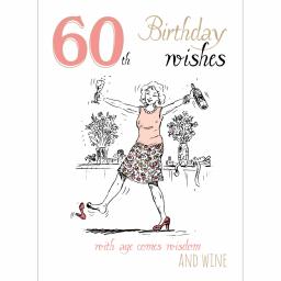 Young At Heart Card - 60 Female Wisdom & Wine