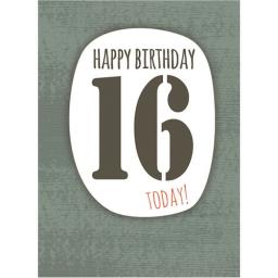 Age To Celebrate Card - 16 Text