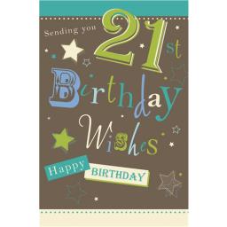 Age To Celebrate Card - 21 Birthday Text