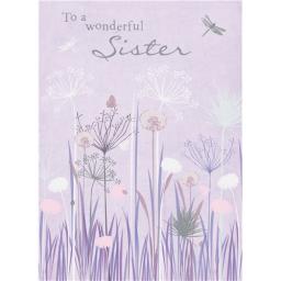 Family Circle Card - Purple Grasses (Sister)