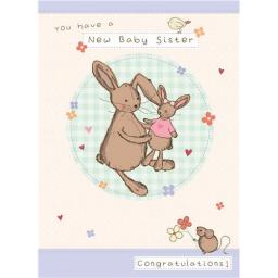 New Baby Card - Bunny (Baby Sister)