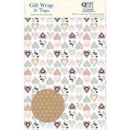 Gift Wrap & Tags - Collage Hearts Pattern