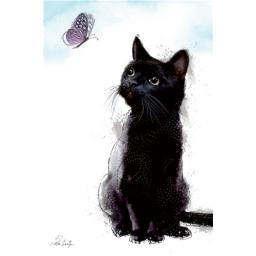 Dinkies Mini Card - Black Cat