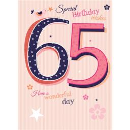 Special Birthdays Card - 65 Female