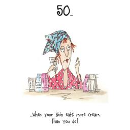 Camilla & Rose Card - 50th Skin Eats More Cream