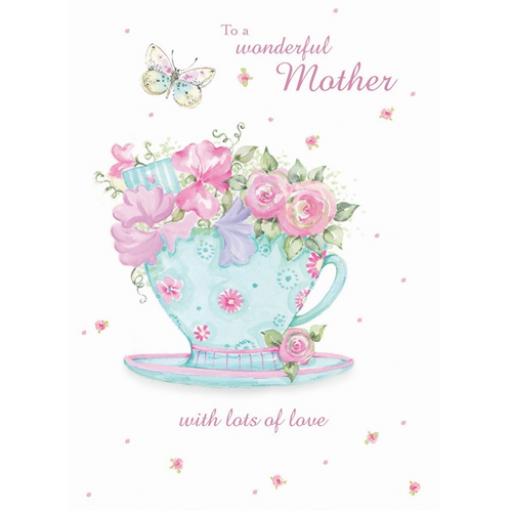 Mother's Day Card - Flowers In A Cup