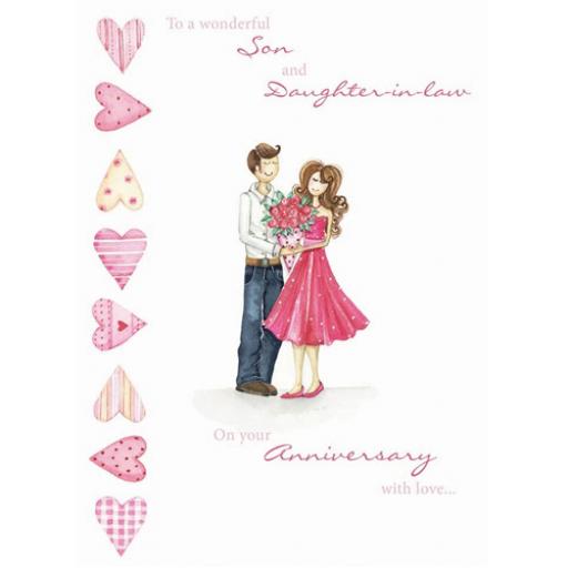 Anniversary Card - Sweet Couple (Son & Daughter In Law)