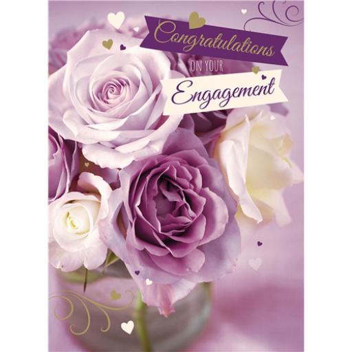 Engagement Card - Roses &amp; Text