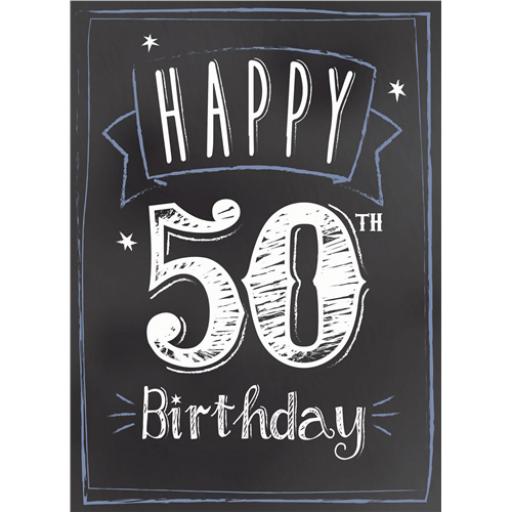 Age To Celebrate Card - 50 Chalkboard Birthday