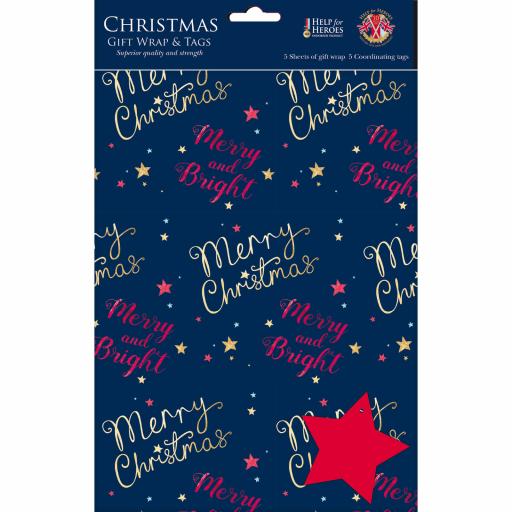 Help For Heroes Christmas Gift Wrap & Tags - Starry Christmas