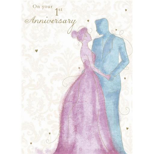 Anniversary Card - Pastel Couple (Your First)