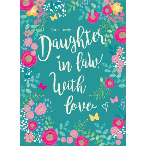 Family Circle Card - Rose Floral Text (Daughter-In-Law)