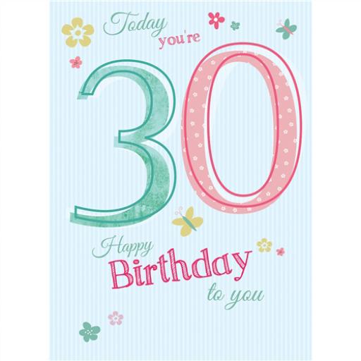 Special Birthdays Card - 30 Female