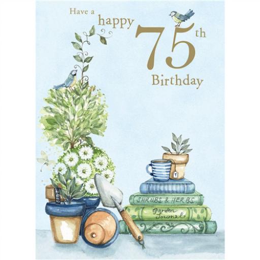 Age To Celebrate Card - 75 Birds & Books