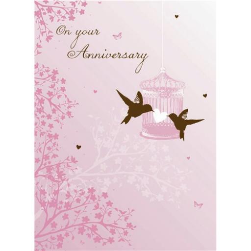 Anniversary Card - Lovebirds (Your)