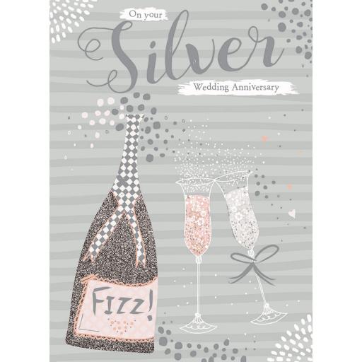 Anniversary Card - Fizz & Glasses (Your)
