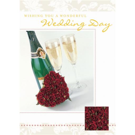 Wedding Card - Champagne & Roses