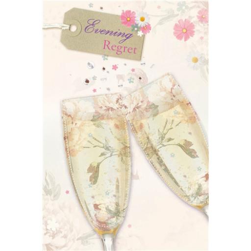 Wedding Regret Card - Floral Champagne (Evening)