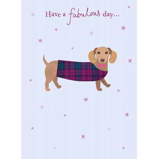 Pom Poms Card Collection - Fabulous Sausage Dog
