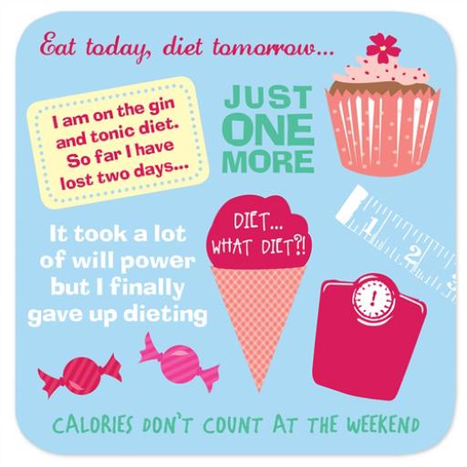 Coasters - Perfect Gifts For Him & Her Dieting