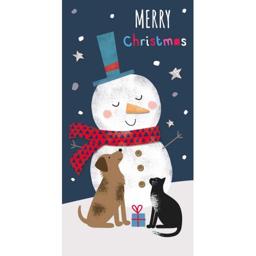 Christmas Card (Single) - Money Wallet - Snowman