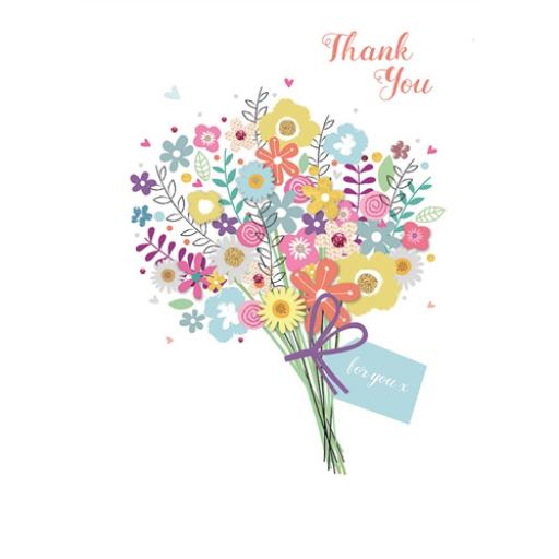 Thank You Card - Flower Bouquet