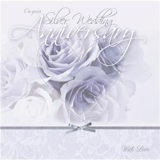 Anniversary Card - Purple Rose (Your Silver Anniversary)