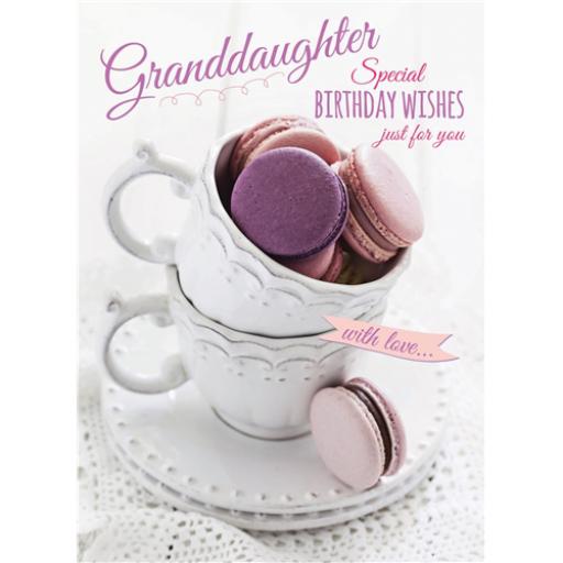 Family Circle Card - Macaroons In Teacups (Granddaughter)
