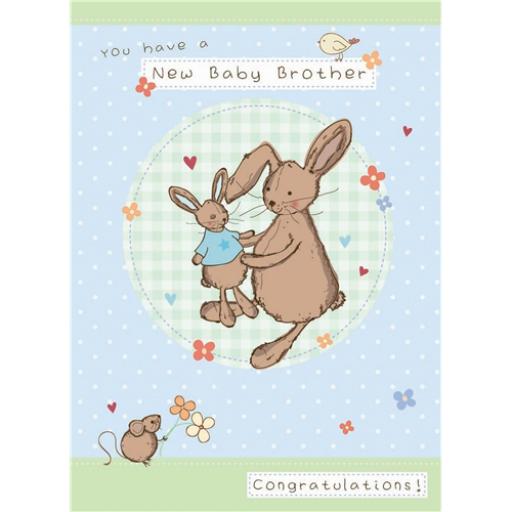 New Baby Card - Bunny (Baby Brother)