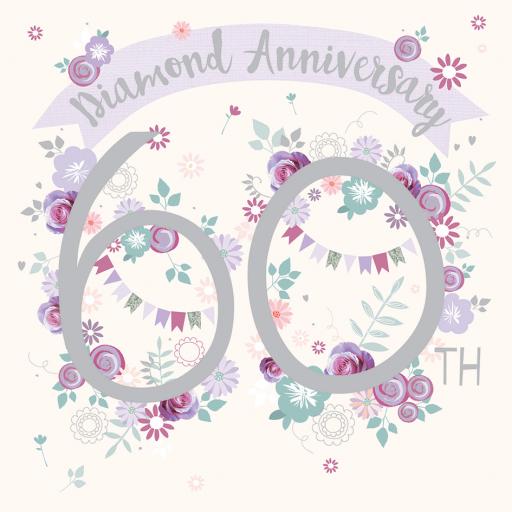 Anniversary Card - 60 Floral (Your Diamond)