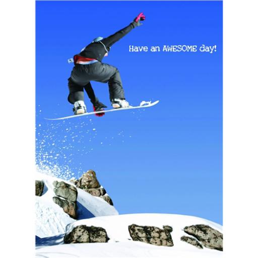 First Class Male Card - Snowboarding