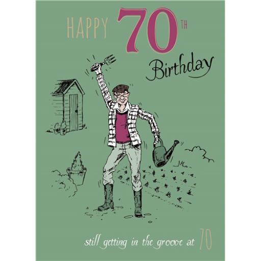 Young At Heart Card - 70 Male - Groovy Gardener