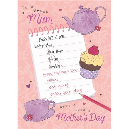 Mother's Day Card - Jobs List